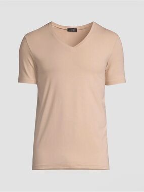 HANRO Men’s Cotton Superior Short Sleeve V-Neck Tee